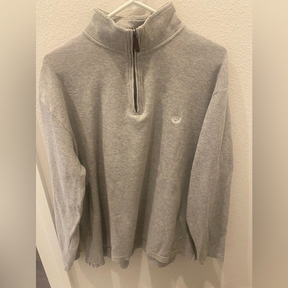 Men’s Chaps classic fit quarter zip grey knit sweater - size x-large - Picture 1 of 10